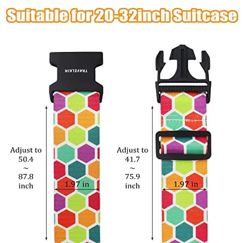 Travel Luggage Straps, Adjustable Luggage Straps for Suitcases, Cross Suitcase Belt with Quick Release Buckle for Luggage Suitcase Baggage — view 3