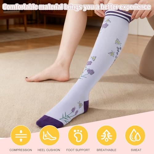 Zuimei 6 Pairs Compression Socks for Women Men — view 4