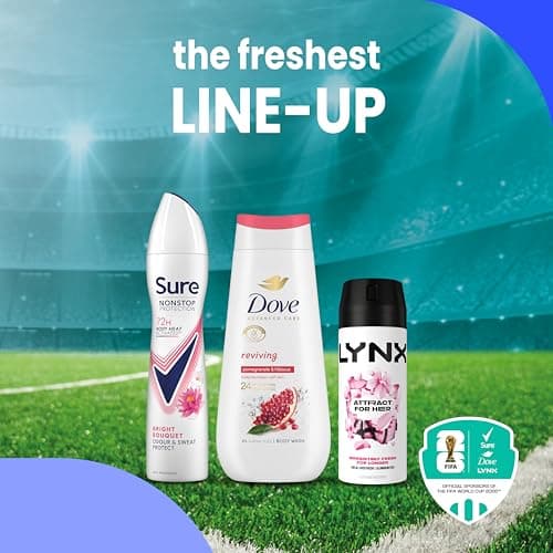Dove, Lynx, Sure Washbag for Her Gift Set with an advanced anti-perspirant, body wash, body spray & a limited edition wash bag Match Day Fit for her 3 pc — view 6