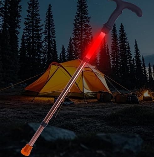 JT-HLM Luminous Trekking Pole, Height Adjustable Walking Sticks for Women and Men, Walking Stick with LED Light for Night Climb, Recharged Glowing Travel Trekking Pole IP67 Waterproof Hiking Poles — view 6
