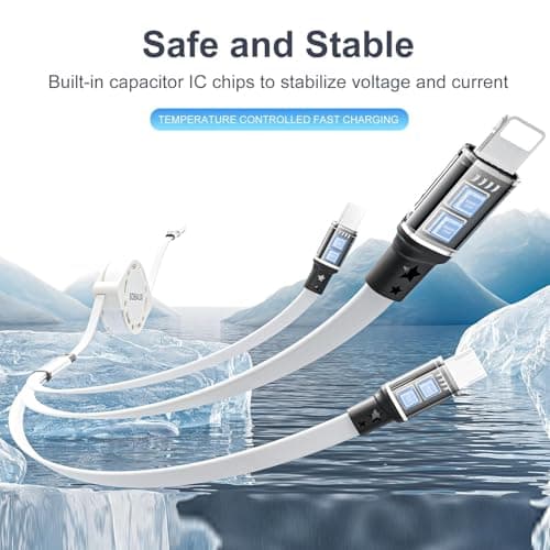 SDBAUX 2-Pack USB C to Multi Retractable Cable 4 in 1, 3A Standard Charging — view 3