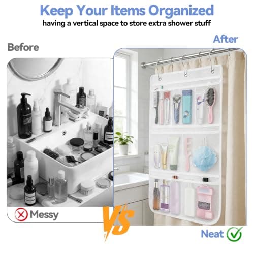 SDLEFHE Mesh Shower Caddy 2 Pack Hanging 7 Pockets Quick Dry — view 6