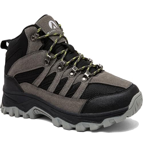 HODTOB Hiking Boots Mens Womens Lace-up Non-Slip Outdoor Men Women Mountain Trekking Shoes for All Season Walking Travelling Backpacking Camping Shoes Sneaker Grey-6UK
