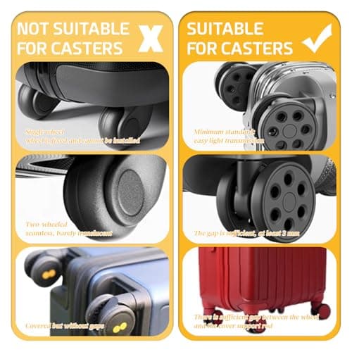 YMWALK 8 Pack Silicone Luggage Wheel Covers, Durable Anti-Scratch Travel Suitcase Wheel Protectors, Portable 2 Inch Luggage Spinner Wheel Covers Mute for Most Caster Wheels (yellow) — view 6