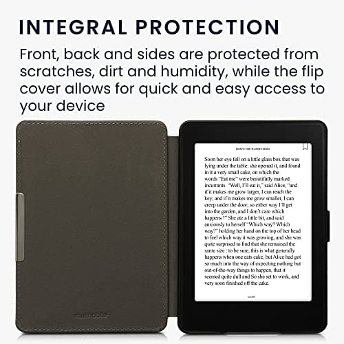 kwmobile Case Compatible with Amazon Kindle Paperwhite - Nylon Protective e-Reader Cover Folio Book Style Case - Lavender — view 4