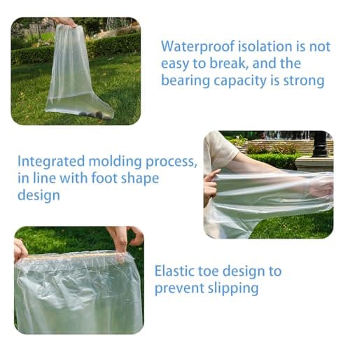 Waterproof Shoe Covers, Transparent Overshoes Shoe Protector Cover, 5 Pairs — view 4