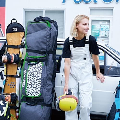 XCMAN Padded Snowboard Bag with Wheels, Extendable Roller Ski Bag for Air Traveling Adjustable Length - Extra Long/Wide/Deep,Waterproof - with Protection Ribs — view 5