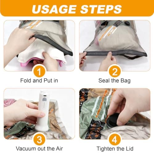 10 Pack Vacuum Storage Bags with Wireless Electric Pump, 3 Combo Sizes — view 5