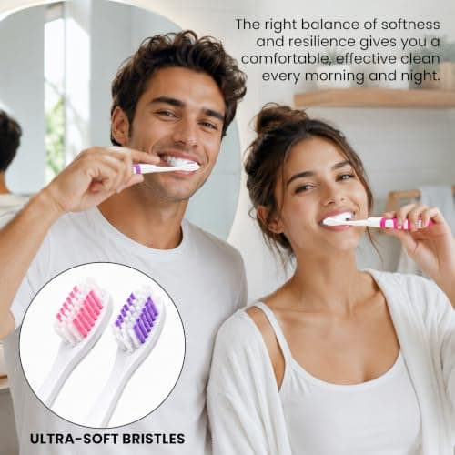 2Pcs Folding Toothbrush, Portable Travel Toothbrush Set, Lightweight Soft Tooth Brush for Travel, Camping, Hiking, Office (Pink & Purple) — view 5
