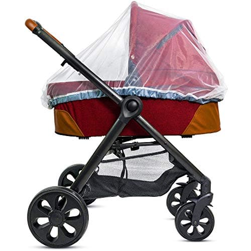 Baby Mosquito Net for Stroller, Carrier & Bassinet – Elastic Drawstring for Snug Fit Netting - Infant Bug Net for Jogger, Car Seat & Pack N Play – 1000 Mesh Toddler Canopy & Gift Packaging — view 5