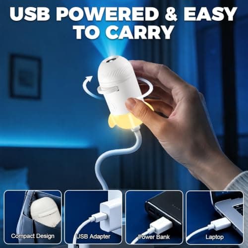 KQWVZ Galaxy Projector Night Light, 5D Holographic Night Light Projector with 24 Films, 360 Mini Ocean Galaxy Dream Projector, Plug and Play HD Star Projector for Bedroom, Indoor Decor — view 6