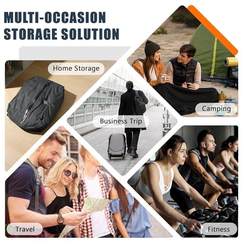 Lollanda Vacuum Bags for Travel IP67 Waterproof Reusable Compression Storage Space Saver Suitcase Backpack Organizer Lightweight Durable 210D Polyester TPU (GREY, 18L) — view 5