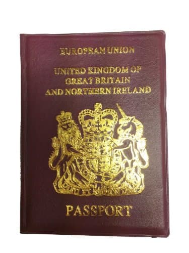 Red Passport Cover UK European Passport Holder Protector Cover Wallet PU Leather