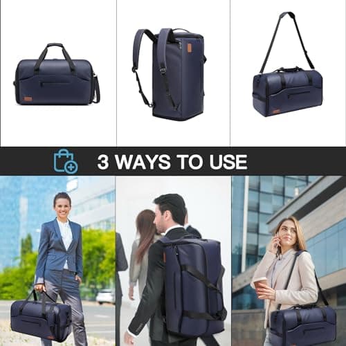 Garment Duffle Bags for Travel,Moulyan Convertible Carry on Garment Bag with Shoe Compartment,3 in 1 Waterproof Travel Suit Bag with Shoulder Strap for Men Women — view 6