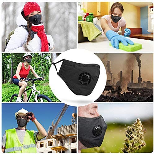 sdgfd 2 PIECES Washable Anti-Fog Anti Dust Mask Antibacterial activated carbon filter mouth mask with filter, PM 2.5 dust mask with 4 air filter cotton towels — view 5