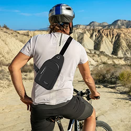 Yafe Small Shoulder Backpack, Lightweight Nylon Rucksack Bag, Black — view 6