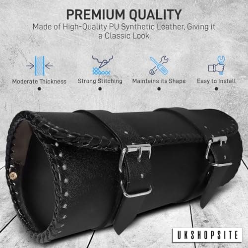 ukshopsite Motorcycle Motorbike Genuine Leather Tool Roll Saddle Bag TR1 — view 4