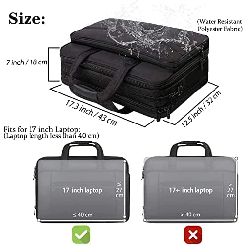 Mancro Laptop Bag 17 Inch, Large Laptop Messenger Shoulder Handbag for Men — view 5