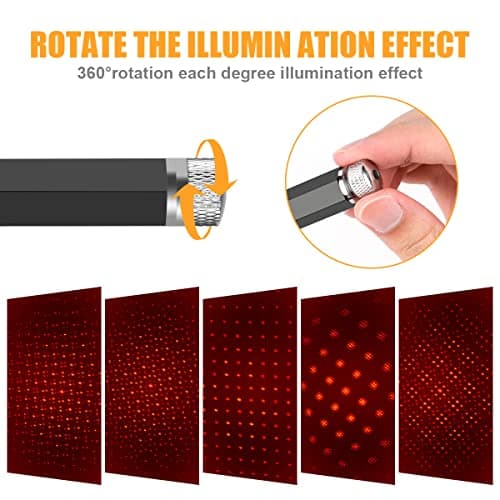 URAQT Mini LED Starlight Projector - Adjustable USB Car Roof Light for Car/Home/Party, Multiple Modes, Plug and Play (Red) — view 4