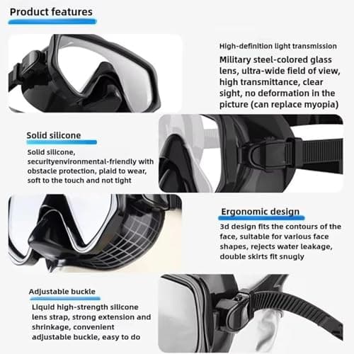 Adult Full Face Snorkel Set, Anti-Leak Panoramic Snorkeling Gear — view 6