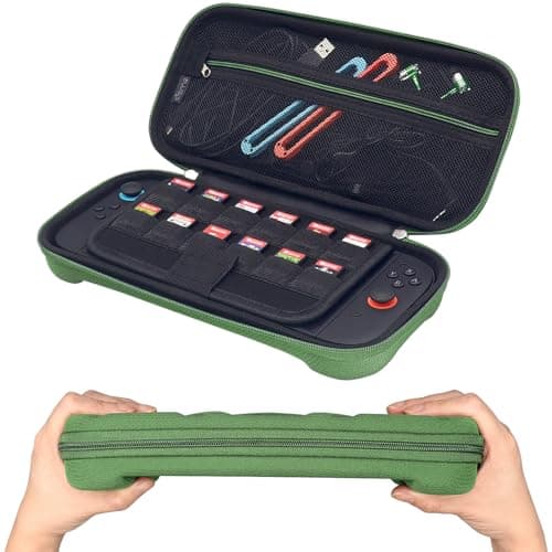 sisma Slim Carrying Case Compatible with Nintendo Switch 2 Console, Hard Shell Travel Protective Case Switch2 Thin Pouch Game Card Holders & Accessories Pocket -ArmyGreen Special Edition — view 5