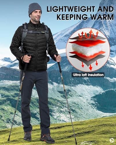 Outdoor Ventures Men's Puffer Jacket Packable Lightweight Quilted Jacket — view 6