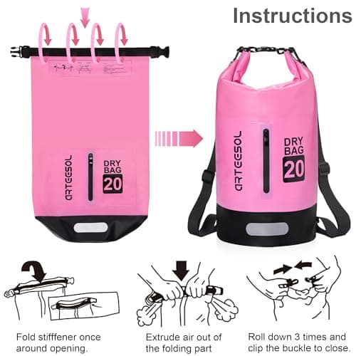 Blackace arteesol Waterproof Dry Bag 5L 10L 20L 30L Waterproof Bag with Long Adjustable Handle for Kayaking Boat Excursion Canoe/Fishing/Rafting/Swimming/Snowboarding — view 3