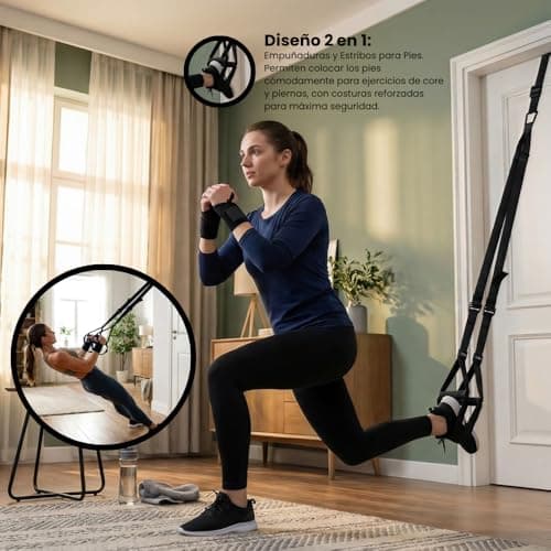 CAEMI Suspension training straps, set with adjustable anchor, fitness at home, suitable for travel and training indoors and outdoors, includes bracelets for more — view 6