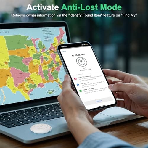 Bnlei Air Tracker Tag Works with Apple Find My (iOS Only) Includes Replaceable Battery, Bluetooth Smart Item Locator Key Finder for Keys, Luggage, Wallet, Car, Bicycle (1-Pack-White) — view 5