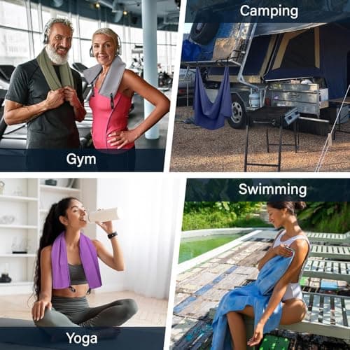 KANGSIT Microfibre Towel - compact, ultra lightweight & quick dry towel, the perfect gym, travel & beach towel swimming towel for sports, camping & hiking - 80x40cm (Navy Blue, 120x50cm) — view 5