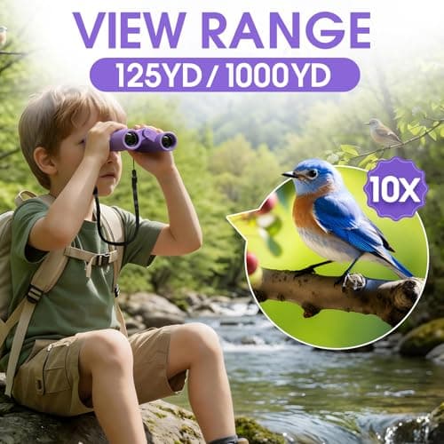 10x25 Binoculars for Adults Mini Pocket Compact Binoculars Waterproof Small Binocular for Bird Watching Travel Stargazing Outdoor Sports Blue — view 4