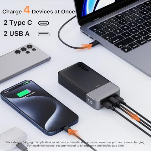 JUOVI Power Bank 65W 20000mAh Portable Charger Fast Charging — view 3