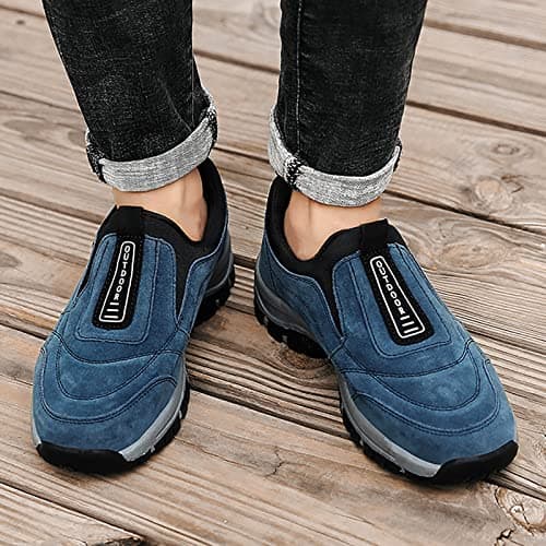 BIISDOST Men's Orthopaedic Slip On Walking Shoes with Arch Support, Lightweight Outdoor Shoes, Blue, Size 8 UK — view 3