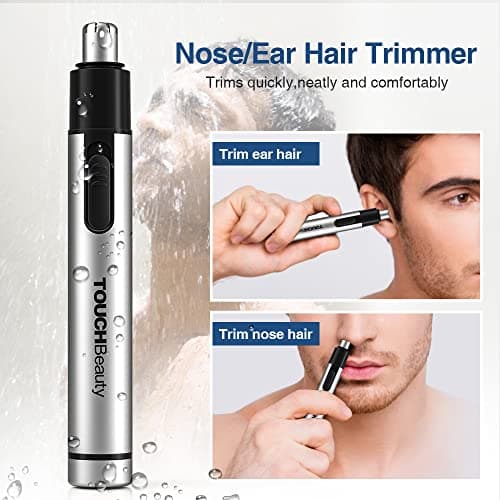 TOUCHBeauty Nose Hair Trimmer for Women/Men, AAA Battery Included, Grey — view 2