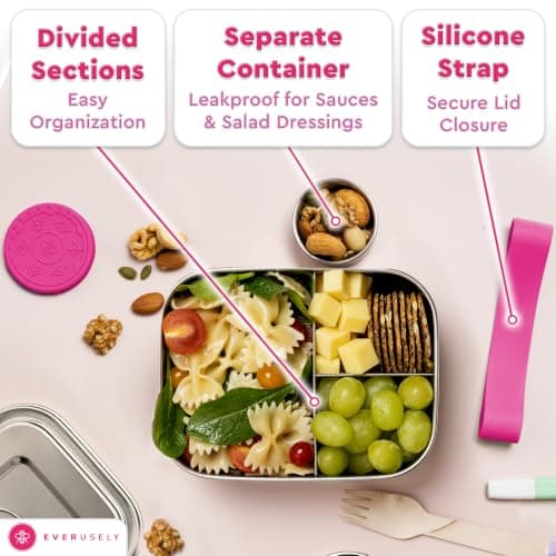 Stainless Steel Bento Box & Condiment Container - Dragonfruit, 27oz / 0.8 L — view 4