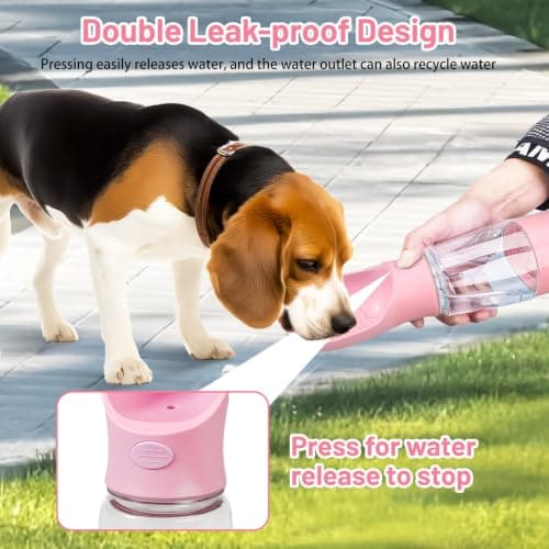 Portable Dog Water Bottle for Walking, 3-in-1 Multifunctional Dispenser — view 3