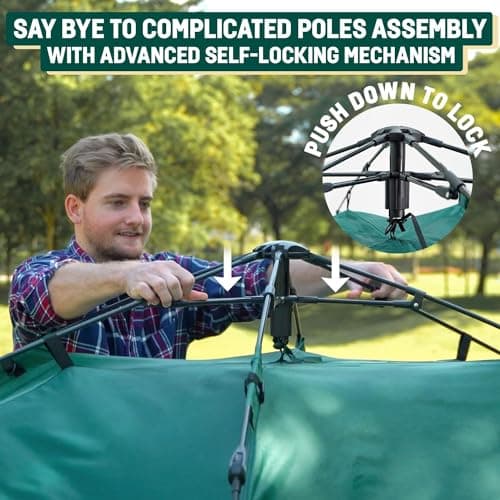 Reactive Outdoor Tent - 3 Second Tent - 3 Sec Instant Pop Up - Easy and Quick Setup Camping - 1 Person Setup Waterproof Double Layer Outdoor Camping Tent (Small (1-2 Person)) — view 3