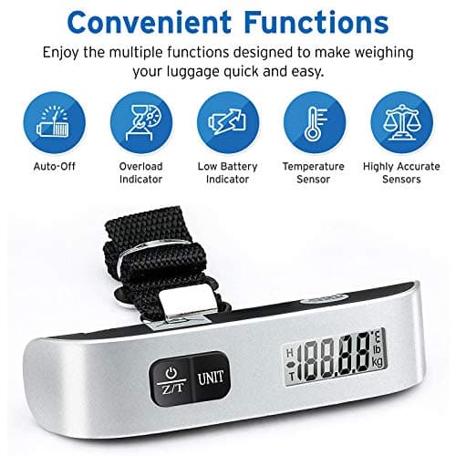 Etekcity EL11 Luggage Scale, Digital Portable Handheld Suitcase Weight for Travel with Rubber Paint & DURACELL 2032 Lithium Coin Batteries 3V (4 Pack) - Up to 70% Extra Life - Baby Secure Technology — view 3