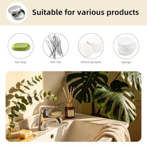 4 Pcs Travel Soap Cases, Aluminum Soap Box, 100ml, Round — view 4