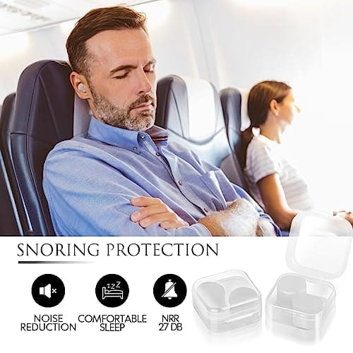 8 Pairs Silicone Ear Plugs for Sleeping, Reusable Waterproof Moldable SNR = 27dB Noise Cancelling Premium EarPlugs for Sleeping, Shooting, Airplanes, Concerts, Mowing, Studying, Swimming(White) — view 3