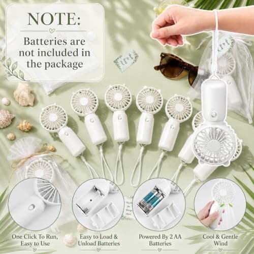 Aruatu 12 Pack Wedding Mini Portable Fan for Guests (No battery included) — view 3