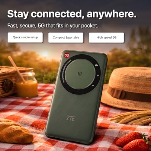ZTE U30AIR 5G Mobile WiFi Hotspot, Portable Pocket Router with SIM Slot, Unlocked 5G MiFi, Dual-Band Wi-Fi, Travel & Caravan Internet, High-Speed Connectivity for Multiple Devices — view 4