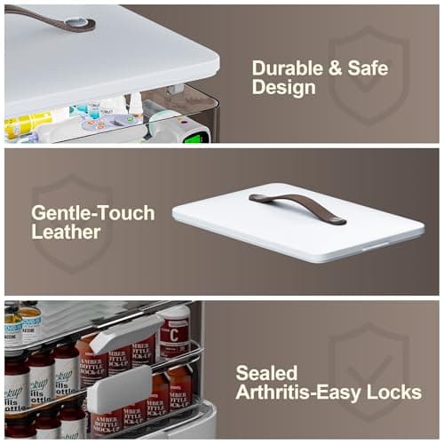 CTIME Medicine Storage Box with Leather Handle,4-Layer Medicine Box — view 6