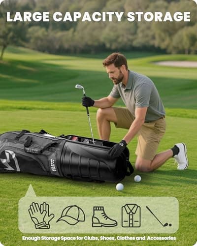 OutdoorMaster Golf Travel Bags for Airlines with Wheels and Hard Case Top — view 5