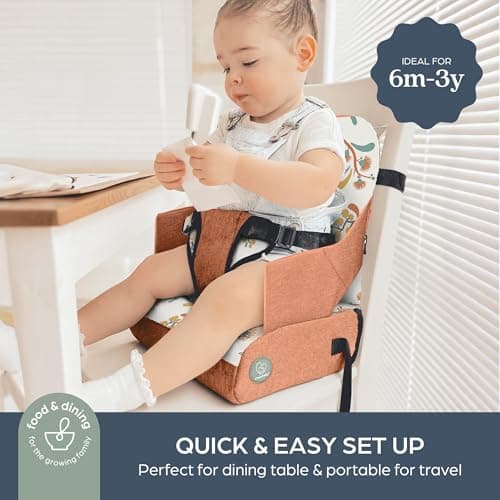 Dreambaby Grab ‘N Go Kids Booster Seat – Portable Travel Toddler High Chair for Dining (6M-3Y) with Storage & Shoulder Strap – Lightweight and Compact — view 2