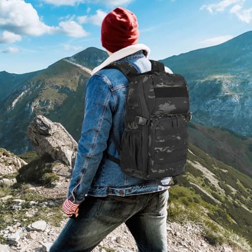 HUNTVP 25L Backpack Tactical Rucksack Military Molle Backpacks Mens Travel Ruck Sacks Adult Men, Molle Laptop Backpacks for Men and Women Hiking Camping Trekking Hunting Traveling Outdoors (Camo-25L) — view 5