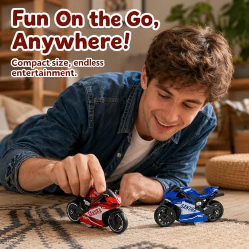 2 PCS Motorbike Toy, Pull‑Back Toy Motorbike for Collectible Entertainment — view 6