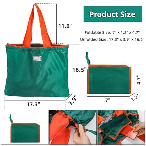 Covzoe 4 Pack Reusable Shopping Bags with Handles — view 3