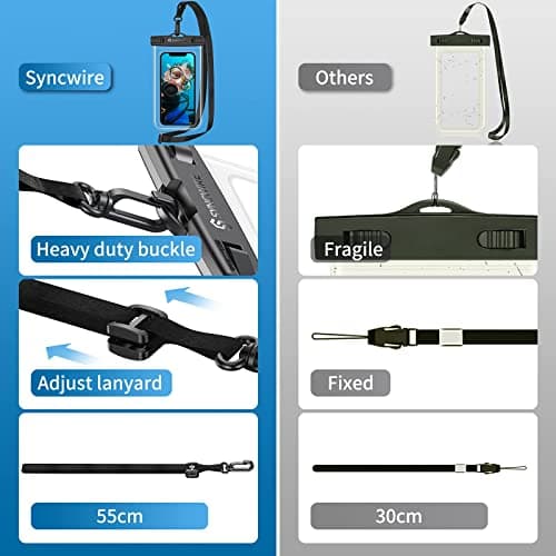 SYNCWIRE Pack of 2 Waterproof Smartphone Case IPX8 Touch Sensitive Waterproof Portable Pouch for iPhone 13 Pro Max 12 Mini 11 XR 8 Plus 7 SE 2020, Huawei Sumsung etc. — view 6