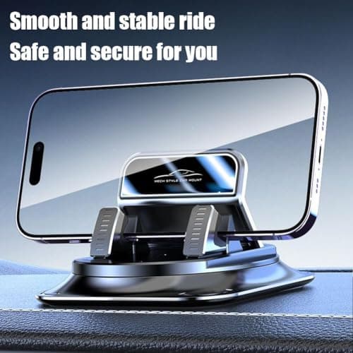 360° Rotating Car Phone Mount for Dashboard,Automatic Locking Anti-Slip Base,One-Hand Operation Car Automotive Phone Holder,Universal Self-Adhesive Non-Slip CarPhone Holder for Hands-Free Navigation — view 5